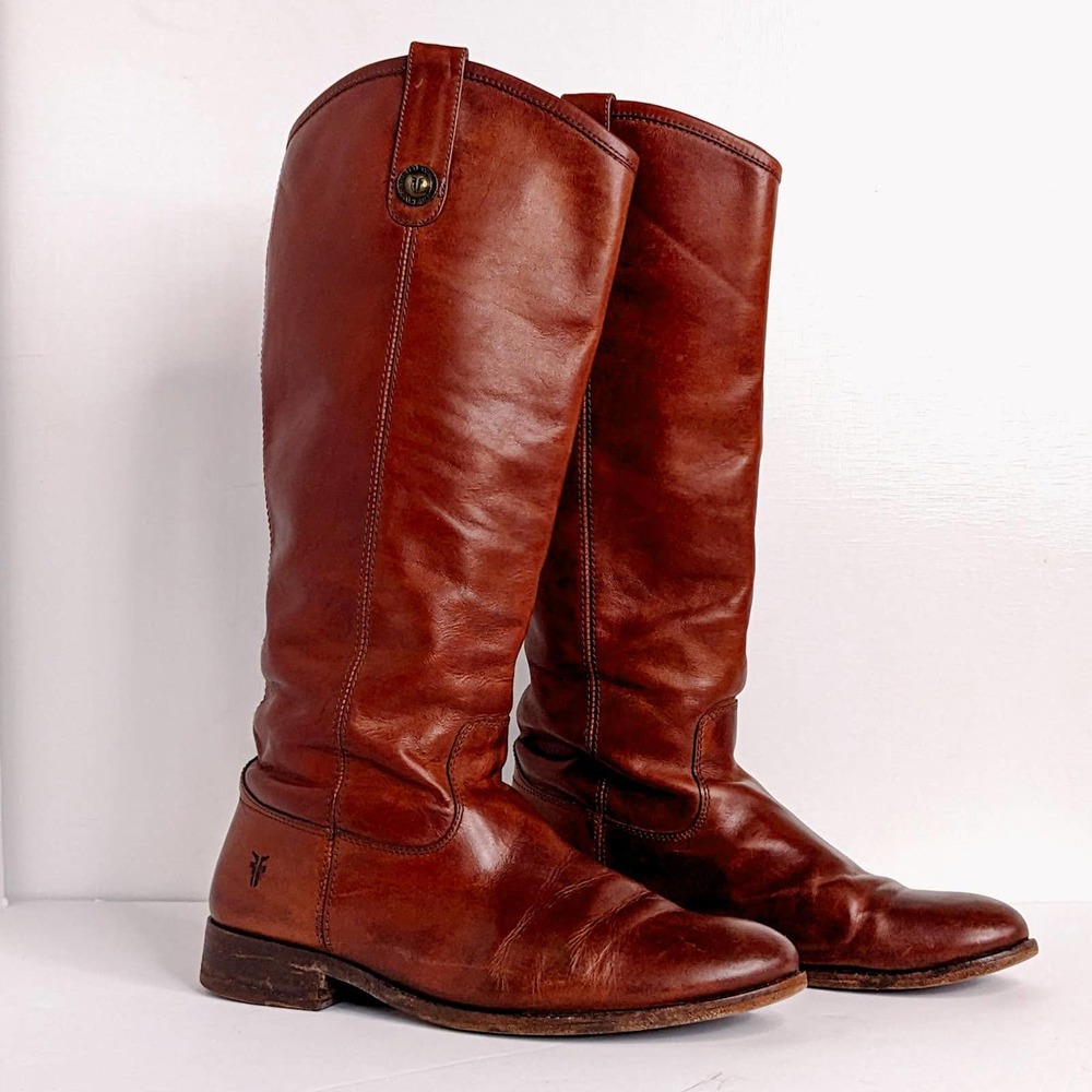 Frye Tall Riding Boots in Rich Cognac Brown